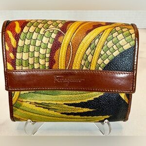 Salvatore Ferragamo Botanical Kiss lock  Wallet